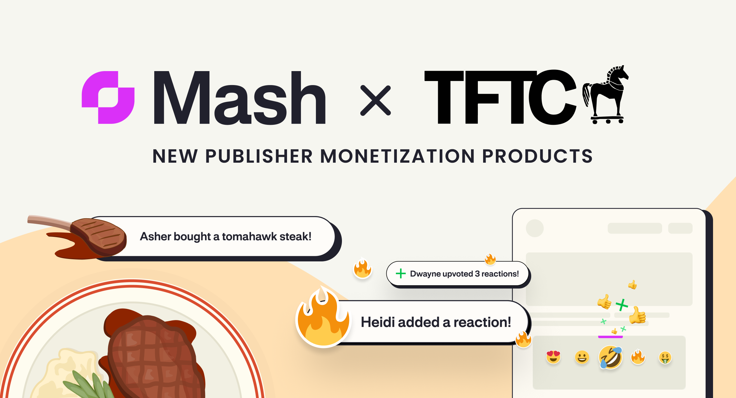 Mash and TFTC & partner to launch new publisher monetization products including on-page user reactions – powered with Bitcoin & the Lightning Network. cover