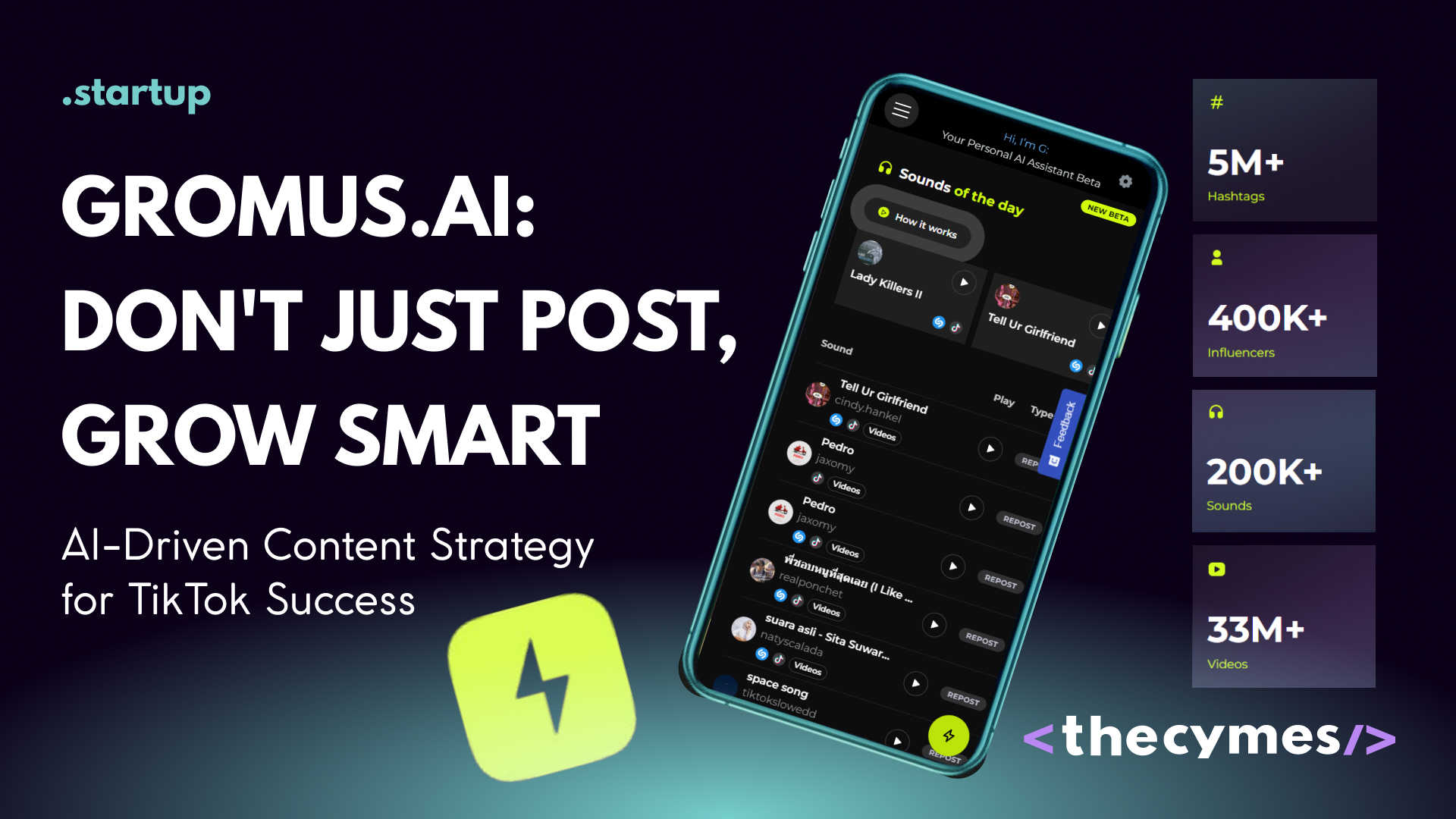 Gromus.AI: Don't Just Post, Grow Smart - AI-Driven Content Strategy for TikTok Success cover